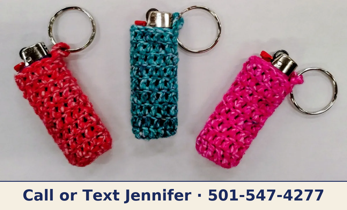 Handmade Crochet Lighter Keychains